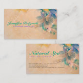 Abstracte Floral Background Blue en beige Visitekaartje (Voorkant / Achterkant)