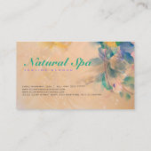 Abstracte Floral Background Blue en beige Visitekaartje (Achterkant)