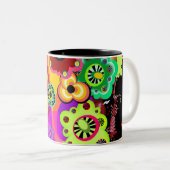 Abstracte Floral Bakelite Tweekleurige Koffiemok (Voorkant rechts)