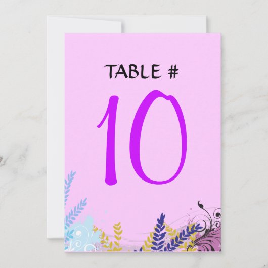ABSTRACTE FLORAL Bat Mitzvah Table Kaart (Voorkant)