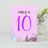 ABSTRACTE FLORAL Bat Mitzvah Table Kaart (Staand voorkant)