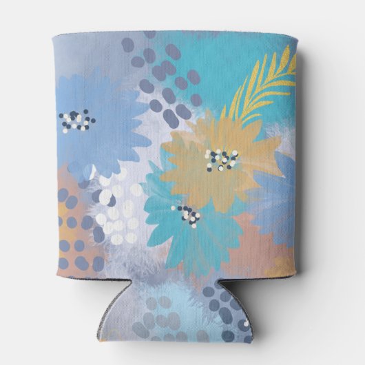 Abstracte Floral Beach Bruiloft kust Blikjeskoeler (Achterkant)