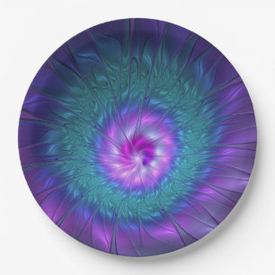 Abstracte Floral Beauty Colorful Fractal Art Flowe Papieren Bordje