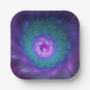 Abstracte Floral Beauty Colorful Fractal Art Flowe Papieren Bordje