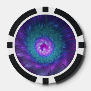 Abstracte Floral Beauty Colorful Fractal Art Flowe Poker Chips