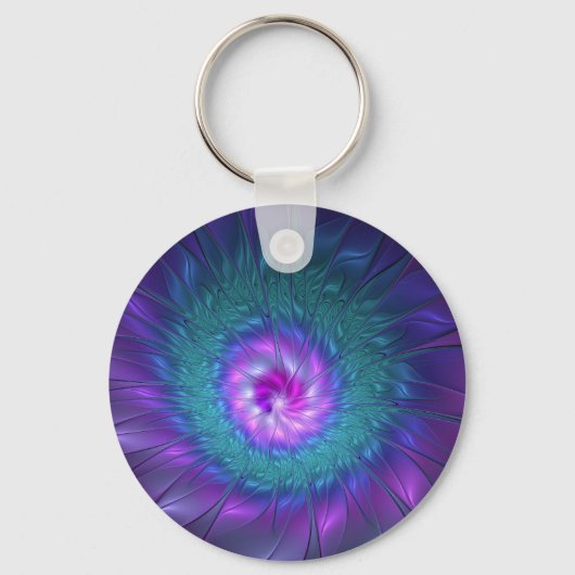 Abstracte Floral Beauty Colorful Fractal Art Flowe Sleutelhanger (Voorkant)