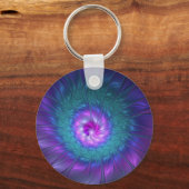 Abstracte Floral Beauty Colorful Fractal Art Flowe Sleutelhanger (Achterkant)