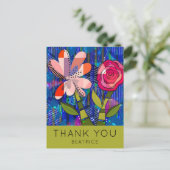 Abstracte Floral Bedankt Aangepaste tekst Briefkaart (Staand voorkant)