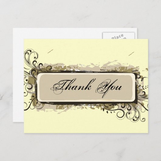 Abstracte Floral bedankt Briefkaart (Voorkant / Achterkant)