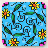 Abstracte Floral Beverage Coaster Bier Onderzetter (Voorkant)