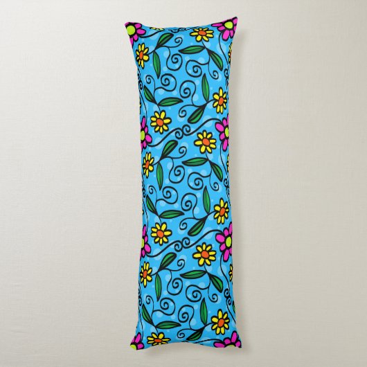 Abstracte Floral Body Pillow Lichaamskussen (Achterkant (Verticaal))