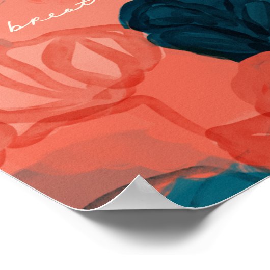 abstracte Floral "Breathe" Poster (Hoek)