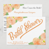 Abstracte Floral Bridal Shower Kaart (Voorkant / Achterkant)