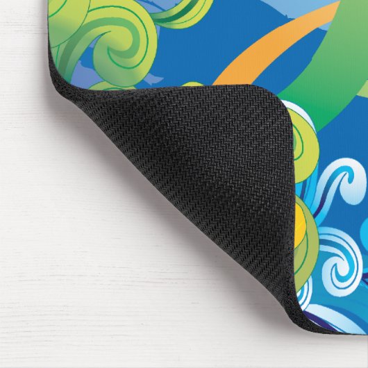 Abstracte Floral Butterfly Mousepad Muismat (Hoek)