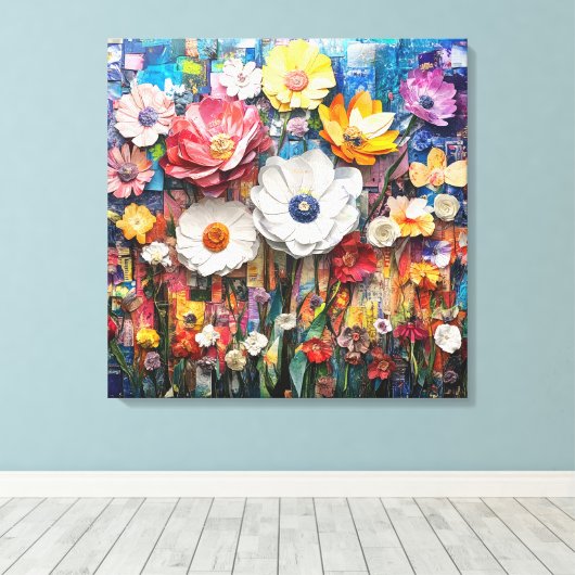 Abstracte Floral Canvas Art (Insitu (Houten vloer))