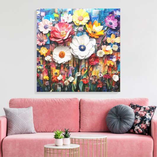 Abstracte Floral Canvas Art (Insitu (Woonkamer))
