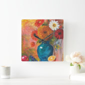 Abstracte Floral Clock Vierkante Klok (Huis)