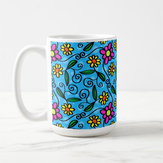 Abstracte Floral Coffee-Mok Koffiemok (Links)