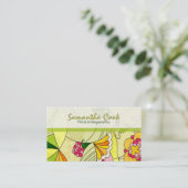 Abstracte Floral Collage 2 Visitekaartje (Staand voorkant)