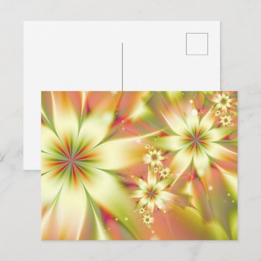 Abstracte Floral Colorful Flowers Elegant Briefkaart (Voorkant / Achterkant)