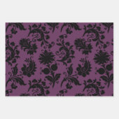 Abstracte Floral-Design op Paars Inpakpapier Vel (Voorkant 3)