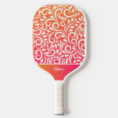 Abstracte Floral Elegant Ombre Gradient Monogramma Pickleball Paddle (Voorkant)