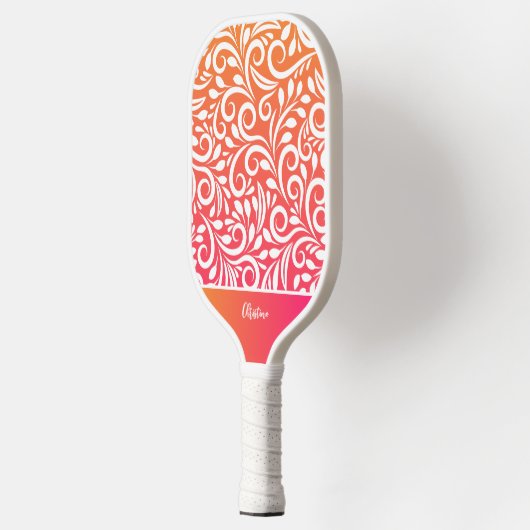 Abstracte Floral Elegant Ombre Gradient Monogramma Pickleball Paddle (Links)