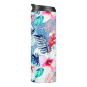 Abstracte  Floral en Deer Art Monogrammen Thermosbeker (Geroteerd rechts)