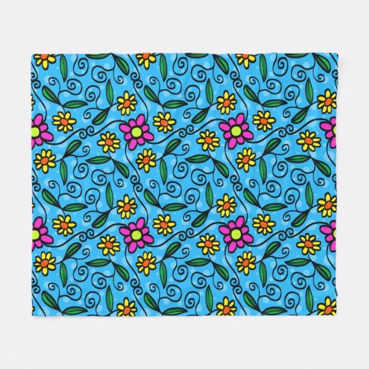 Abstracte Floral Fleece Blanket (Voorkant (Horizontaal))