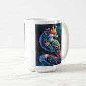 Abstracte Floral Fox Art Koffiemok (Voorkant rechts)