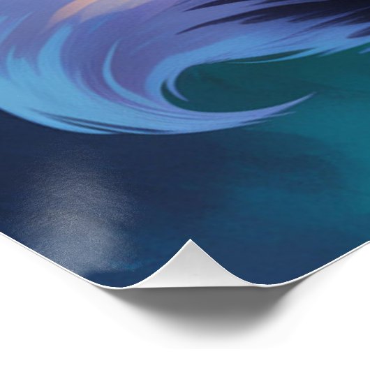 Abstracte Floral Fox Art Perfect Poster (Hoek)