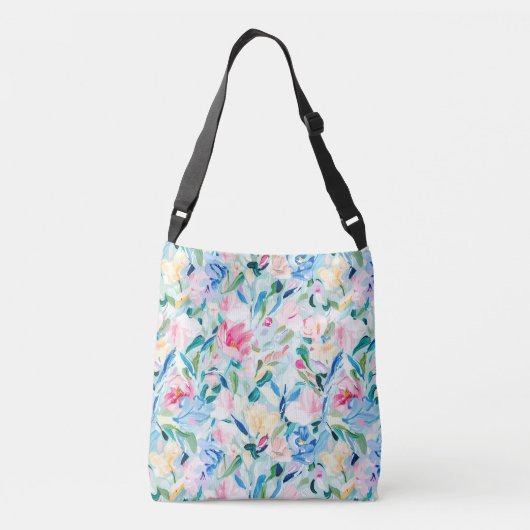 Abstracte Floral geschilderde kunst Crossbody Tas (Achterkant)