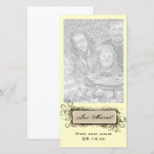 Abstracte Floral, gewoon gehuwde fotokaart Aankondiging (Voorkant / Achterkant)