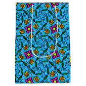 Abstracte Floral Gift Bag Medium Cadeauzakje (Achterkant)