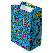 Abstracte Floral Gift Bag Medium Cadeauzakje (Achterkant Gekanteld)
