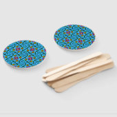 Abstracte Floral Hand Fan Handwaaier (Niet-gemonteerd)