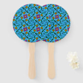 Abstracte Floral Hand Fan Handwaaier (Voorkant en achterkant)