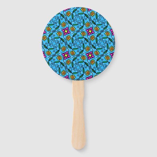 Abstracte Floral Hand Fan Handwaaier (Voorkant)