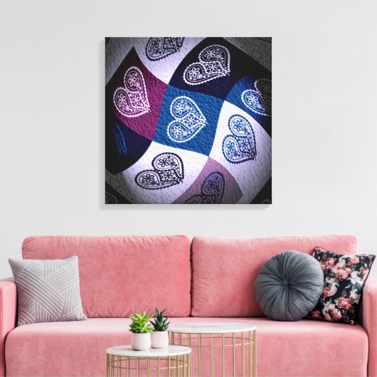 Abstracte Floral Heart met licht effect Canvas Art (Insitu (Woonkamer))