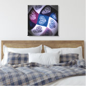 Abstracte Floral Heart met licht effect Canvas Art Afdruk (Insitu (Slaapkamer))