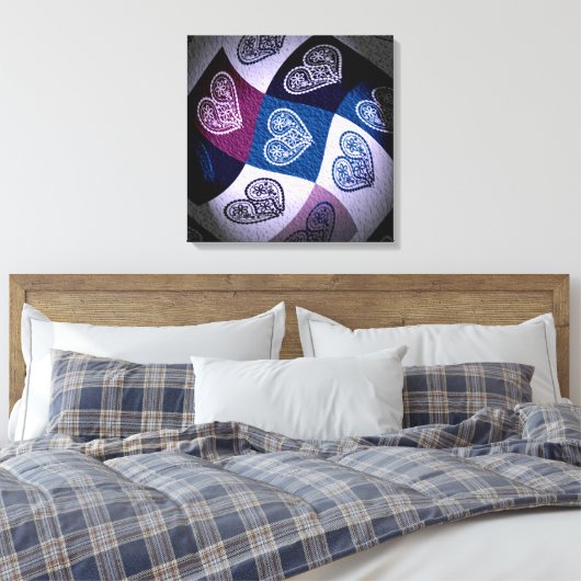 Abstracte Floral Heart met licht effect Canvas Art Afdruk (Insitu (Slaapkamer))
