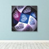 Abstracte Floral Heart met licht effect Canvas Art Afdruk (Insitu (Houten vloer))