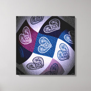 Abstracte Floral Heart met licht effect Canvas Art Afdruk