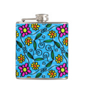 Abstracte Floral Heupfles (Voorkant)