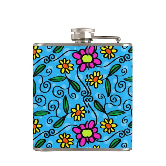 Abstracte Floral Heupfles (Achterkant)