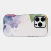 Abstracte Floral Hydrangea Waterverf Achtergrond iPhone Hoesje (Achterkant horizontaal)