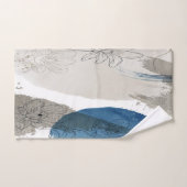 Abstracte Floral in Blue en Taupe Bad Handdoek (Handdoek)