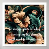 Abstracte Floral Inspiration and Sterke Poster (Voorkant)