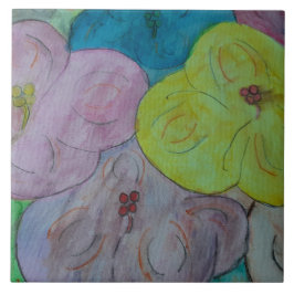 Abstracte Floral keramische Tegel Tegeltje