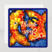 Abstracte Floral Koi Fish Dank u Wenskaart Feestdagenkaart (Voorkant / Achterkant)